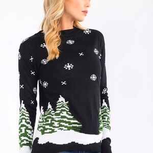 CH 7 NWT Tres Chic Winter Wonderland Pullover Sweater Relaxed Ribbed Sm Md Lg XL